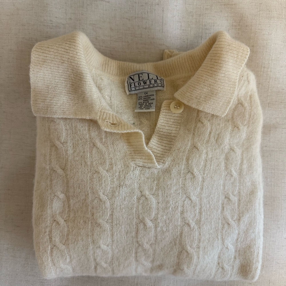 Vintage Nell Flowers Cable Knit Sweater